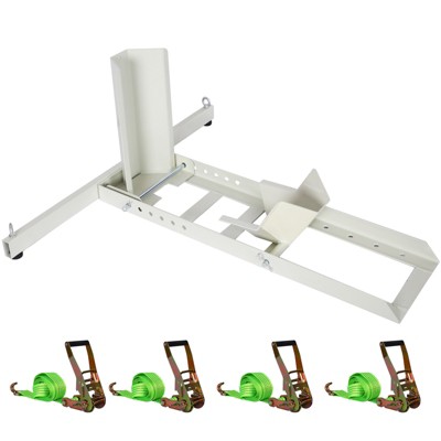 Motorcycle Front Tire Chock, 1800 Lbs Capacity Adjustable Heavy Duty Plated Steel Tire Stand Chocks With 4 Sets Tie Downs, For 15"-22" Wheels