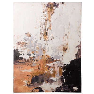 Abstract Metal Hand Embellished Painting on Stretched Unframed Wall Canvas - StyleCraft