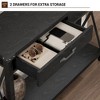 31" Console Table, Industrial Style Console Table with Drawers and Open Storage Shelves, 2-tiered Narrow Sofa Table, Entryway Hallway Table - 4 of 4