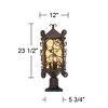 John Timberland Casa Seville Rustic Vintage Outdoor Pier Mount Light Dark Walnut 23 1/2" Hammered Champagne Glass for Post Exterior Barn Deck - 3 of 3