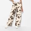 Women's High-Rise Straight Leg Pants - Wild Fable™ Brown Cow Print - 2 of 3