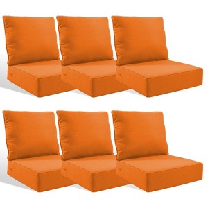 Buenhomino 6-inch Outdoor Cushion Set, 24"x24" Replacement Water Resistant Zippered Cushion for Chairs,8 Colors - 1 of 4