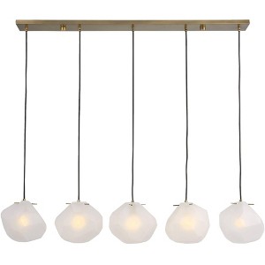 Uttermost Geodesic 47" Wide Brass Frosted Glass 5-Light Linear Pendant - 1 of 1