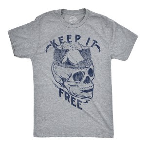 Mens Funny T Shirts Keep It Free Sarcastic Camping Graphic Novelty Tee For Men - Crazy Dog Men's T Shirt - 1 of 4