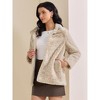 INSPIRE CHIC Women's Faux Fur Lapel Warm Overcoat with Pockets Winter Fluffy Jacket - 2 of 4
