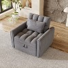 TiramisuBest 38.2" Dark Gray Velvet Sofa Bed, Foldable Single Sleeper Chair with 3-Position Adjustable Back - 2 of 4