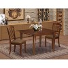 HomeStock 3-Piece Mahogany Finish Rectangular Solid Wood Top With Butterfly Leaf Dining Table Set - 2 of 4