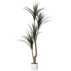 Orieon Tall Artificial Dracaena Tree in Pot, Fake Dragon Tree Floor Plant for Living Room & Office Decor - 1 of 4