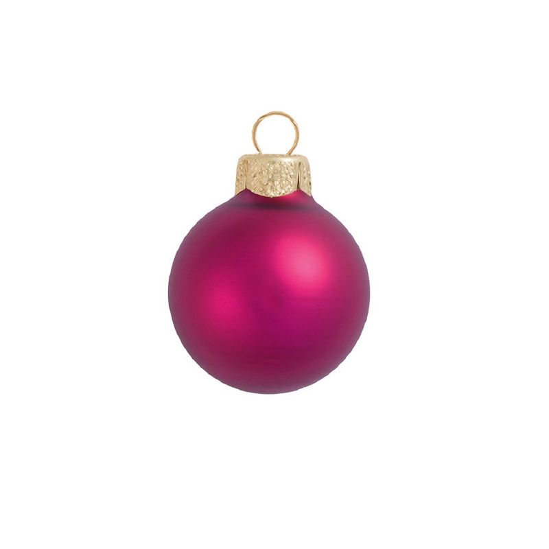 Northlight Matte Finish Glass Christmas Ball Ornaments - 2.75" (70mm) - Pink - 12ct, 1 of 3