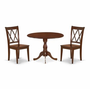 3-Piece Mahogany Finish Solid Wood Top - Dining Room Set  - Seats 4 - 1 of 4