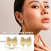 Gold Bow Earrings for Women Classic Ribbon Bow Stud Earring Set - 4 of 4
