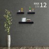 Syemin Decorative Wall Shelf Floating Shelves Wall Mounted Set of 3 Rustic Wood Wall Storage Shelves Decor Hanging Shelves, Black, 23.62"*4.92"*1.97" - 3 of 4