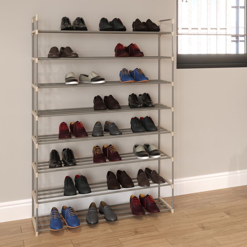Hastings Home 8-Tier Shoe Storage Rack - Room for 48 Pairs of Shoes, 60.6" x 11.8" x 40.9", 4 of 9
