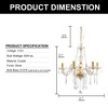 DORESshop 6-Light Gold Candlestick Crystal Chandelier Pendant Light with K9 Crystal Shade - 4 of 4