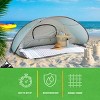 Pop Up Beach Tent with UV Protection and Ventilation Window – Water and Wind Resistant Sun Shelter for Camping, Fishing, or Play by Wakeman (Blue) - 2 of 4