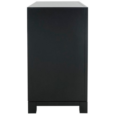 Transitional Black and Gold 3-Drawer Chest with Carved Details