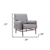 HomeRoots 34" Gray And Brown Upholstered Arm Chair - 3 of 4