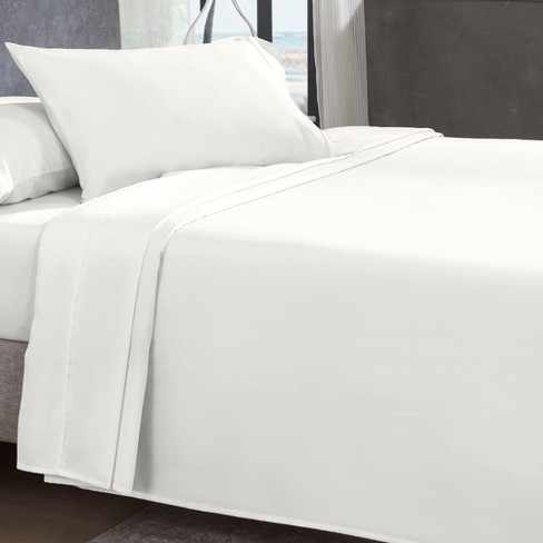 Cream White Twin Sheets - 100% Cotton Sateen Weave, 400 Thread Count ...
