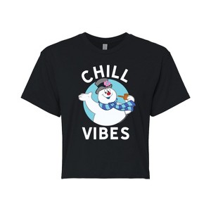 Women's - Frosty The Snowman - Christmas Cropped Graphic T-Shirt - 1 of 4