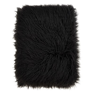 Black fur blanket sale