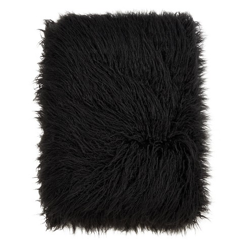 Black fur throw blanket new arrivals