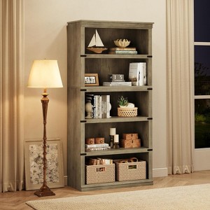 Farmhouse Book Shelf with Storage Open Display Bookshelves - 1 of 4