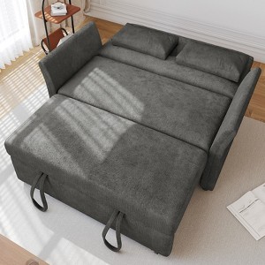 Dyonery 3-in-1 Pull Out Sleeper Sofa with Reclining Backrest & Side Pocket Chenille Convertible Sofa Bed for Living Room,Apartment,Tool-Free Assembly - 1 of 4