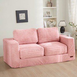 MAXYOYO Oversized 2-Seater Bean Bag Chair for Adults, Upholstered Loveseat with Pillows and Armrests for Living Room - 1 of 4