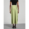 Women's Satin Maxi Skirt - High Waist A-Line Long Skirt for Elegant Office Wear Mint Green - 3 of 4