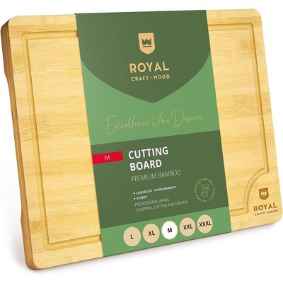 Royal Craft Wood Bamboo Cutting Board (S, 12”x8”)