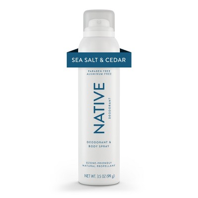 Native Spray Deodorant for Men & Women  - Sea Salt & Cedar - Aluminum-Free 3.5oz