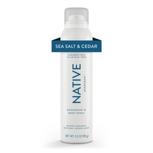 Native Spray Deodorant for Men & Women  - Sea Salt & Cedar - Aluminum-Free 3.5oz - 1 of 4