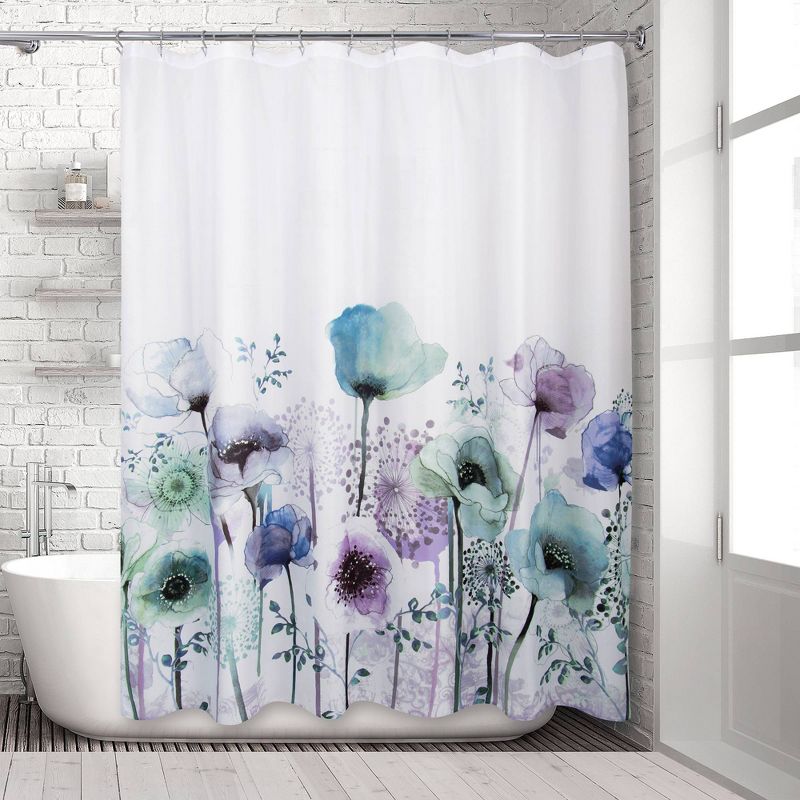 Blue Poppies Shower Curtain - Allure Home Creations, 3 of 7