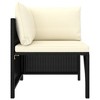 VidaXL 2 Piece Patio Sofa Set with Cushions Black Poly Rattan - 3 of 4
