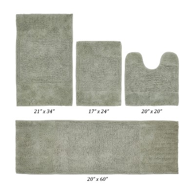 Granada 4 Piece Bath Rug Set 100% Premium Cotton Tufted Non-Slip Backing Bathmats for Bathroom, Super Soft Absorbent, Machine Washable