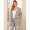 Allegra K Women Long Knit Button Down Open Front with Pockets Casual Spring Fall Winter Cardigan Sweater - 4 of 4