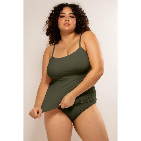 Smart & Sexy Women's Stretchiest EVER Stretch Lounge Cami Tank Top Olive  Night L/XL