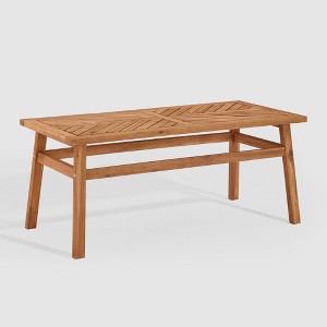 Slatted Chevron Acacia Wood Patio Coffee Table - Saracina Home - 1 of 4