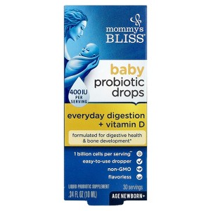 Mommy's Bliss Baby Probiotic Drops + Vitamin D, Newborn+, 0.34 fl oz (10 ml) - 1 of 3