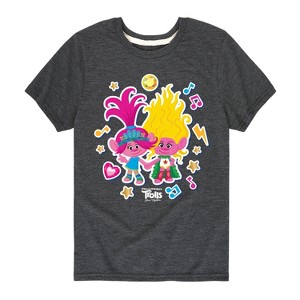 Boys' - Trolls - Poppy and Viva Stickers Short Sleeve Graphic T-Shirt - 1 of 4