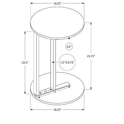 Round White Marble Laminate and Black Metal Accent Table