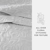 FIONECA Quilted Floral Microfiber Coverlet Set with Matching Shams All Season Machine Washable - 3 of 4
