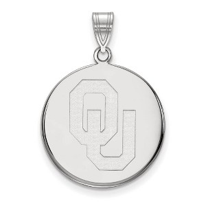 Black Bow Jewelry 14k White Gold Oklahoma Sooners NCAA Large Pendant - 1 of 3