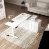 Famapy Liftable Computer Desk Writing Desk Large Desktop Composite Small Storage Cabinet White - 3 of 4