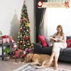 Tangkula 7FT Pre-lit Half-Shape Christmas Tree Artificial Xmas Tree w/ Pine Needles Seasonal Decor tree w/403 Branch Tips & 150 Warm White Lights - 3 of 4