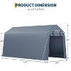GustoWave Outdoor Storage Shelter Shed Carport, Waterproof Portable Garage - 3 of 4