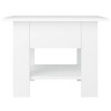 vidaXL Engineered Wood Coffee Table in White - Modern Design with Storage Shelf - Stable and Sturdy. - 4 of 4