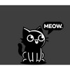 Black Chibi Cat Youth Crew Neck Short Sleeve Tee - 2 of 2