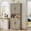 CuisinSmart 70in Tall Kitchen Pantry Cabinet,Freestanding Storage Cabinet with 4 Doors and Adjustable Shelves,Large Utility Wooden Coffee Bar Cabinet - 2 of 4
