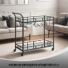 LEDREM Bar Cart , Home Bar Serving Cart, Wine Cart With 2 Mirrored Shelves, Wine Holders, Glass Holders, For Kitchen, Dining Room - 4 of 4